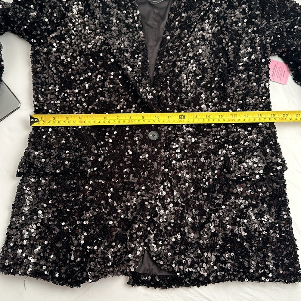 Blank NYC Break the Bank black velvet sequin blazer - Picture 7 of 13